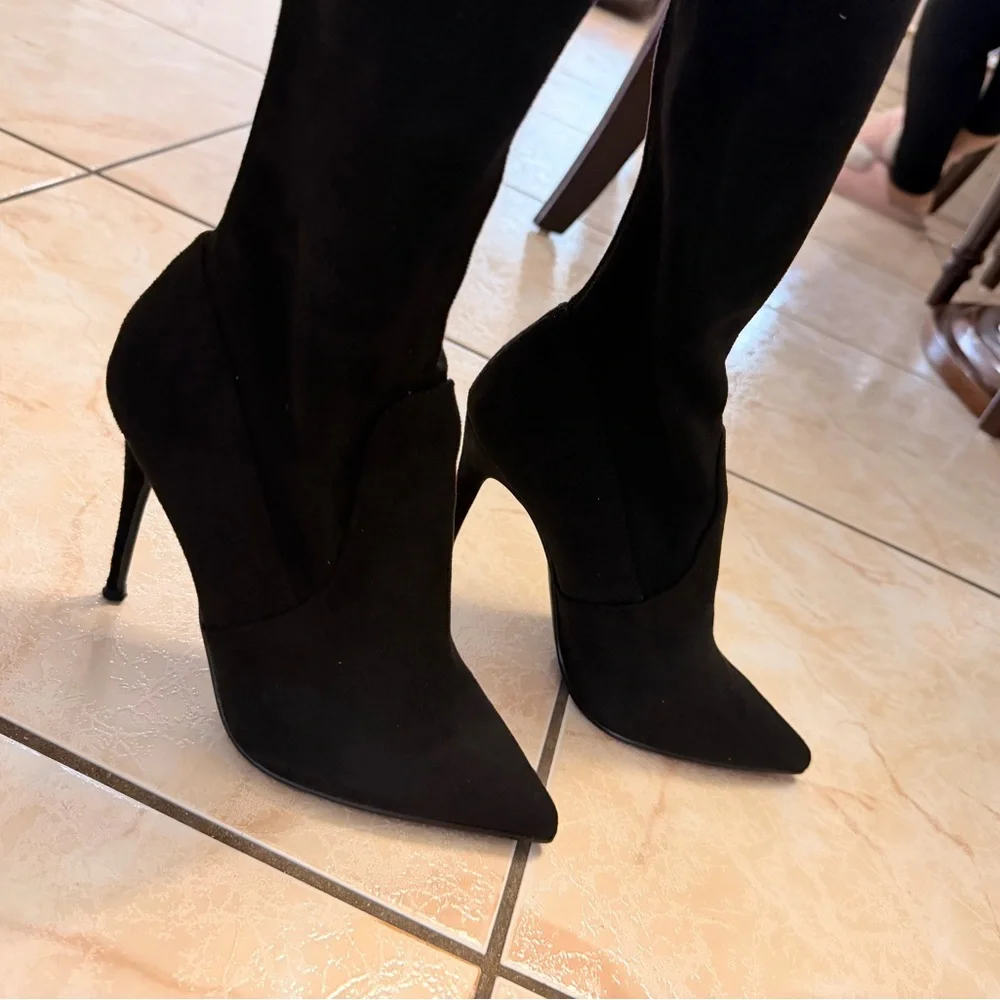 Steve Madden Black Over-the-Knee Boots - Picture 2 of 6